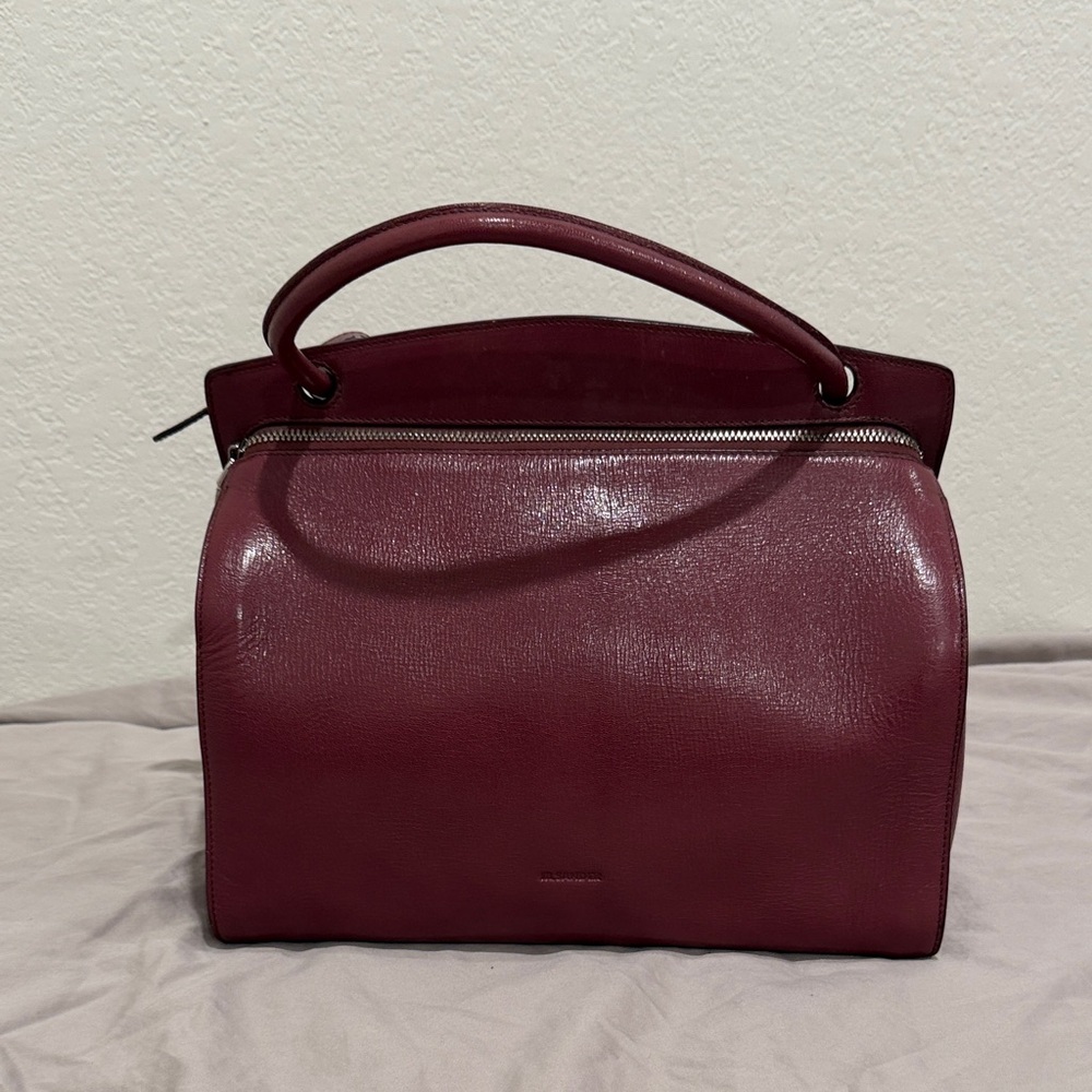 Jil Sander Deep Red Leather Bag
